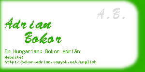 adrian bokor business card